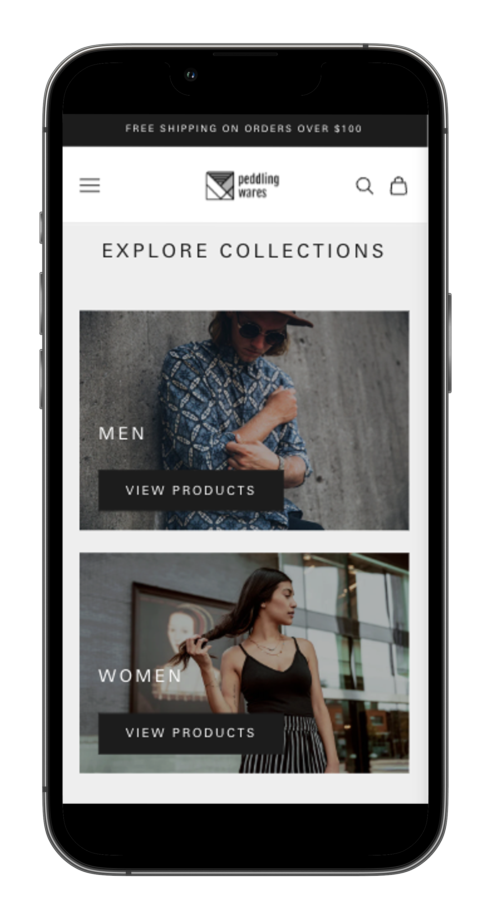 Peddling Wares Collections iPhone Mockup