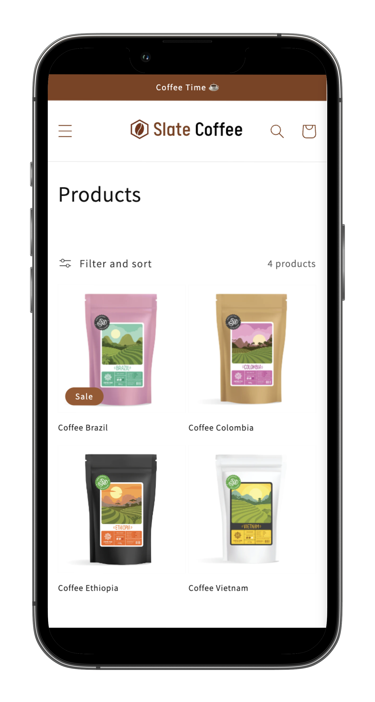 Slate Coffee Products iPhone Mockup